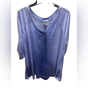 Calvin Klein Performance Purple lavender Pattern with Sheer pattern 3/4 length